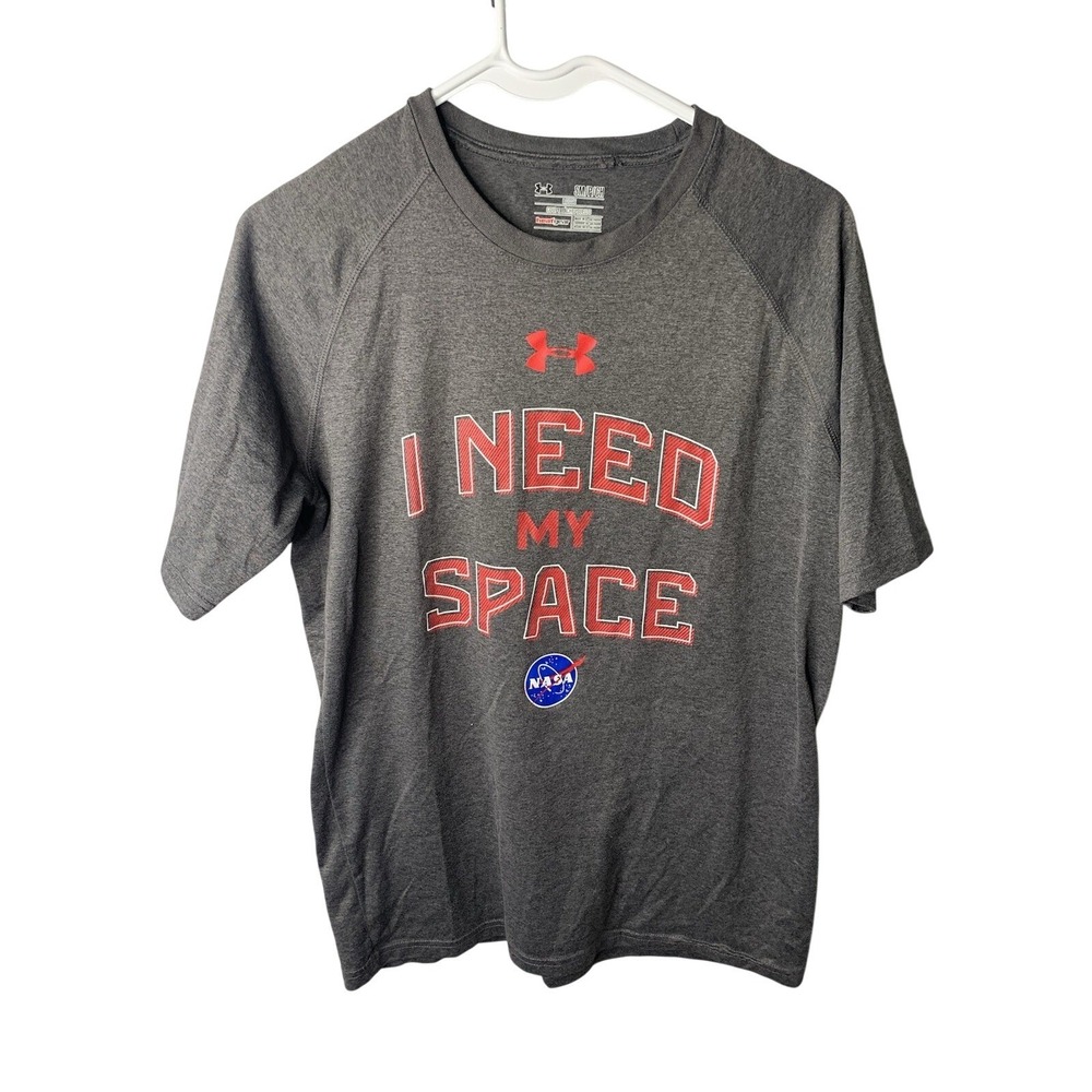 Mens Small Under Armour Heat‎ Gear NASA I Need My Space Tshirt